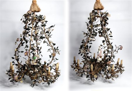   Coppia di lampadari a gabbia - Germania, XIX secolo