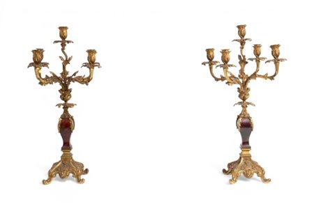   Coppia di candelabri a cinque fiamme - XIX secolo