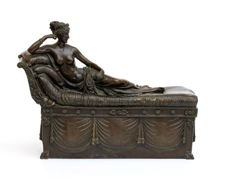   Scultura in bronzo raffigurante Paolina Borghese - Francia, fine XIX secolo