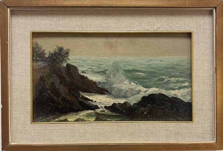 SAVERIO SEASSARO GENOVA 1917 - 2016 Mareggiata a Nervi