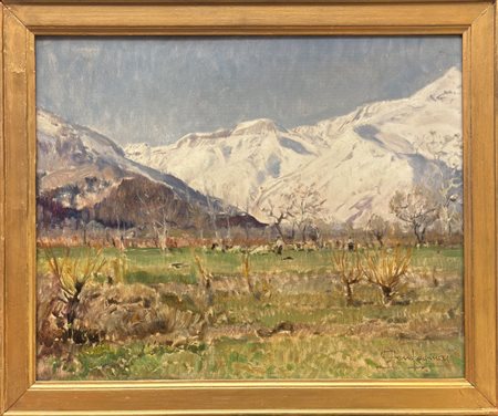 OTTORINO CAMPAGNARI MESTRE 1910 - TORINO 1982 Val di Susa, dintorni di Bussoleno