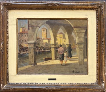 DARIO GALIMBERTI CHIOGGIA (VE) 1881 - 1966 Chioggia, la pescheria dal portico