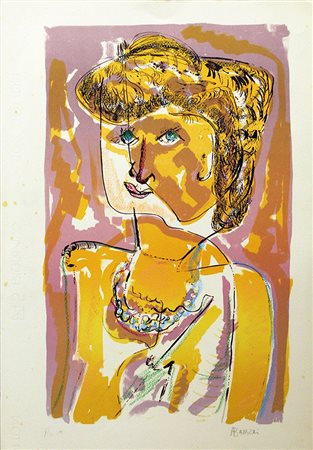 ANTONIO BARBERI, "Ritratto di donna", anni '80