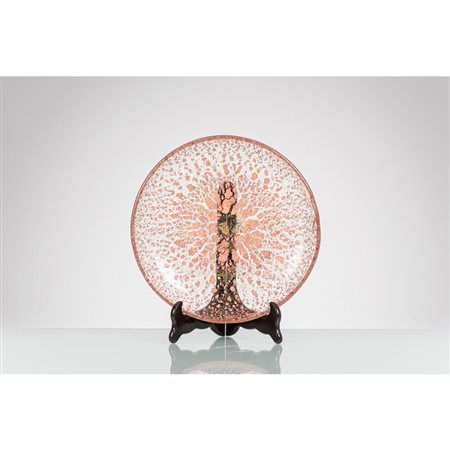 BAROVIER E TOSO, Piatto circolare in vetro