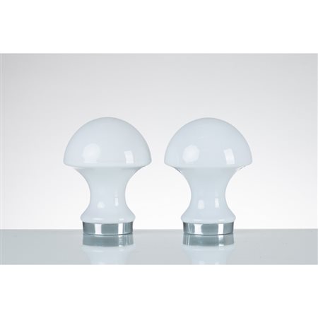 PRODUZIONE ITALIANA 1970 ca., Coppia di lampade “Mushroom’