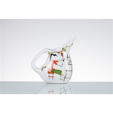 ROMETTI, Brocca in ceramica smaltata