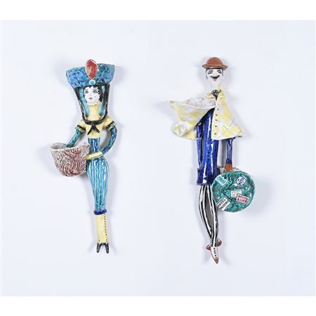 CERAMICA LA MUSA, Due lampade da parete (da elettrificare)