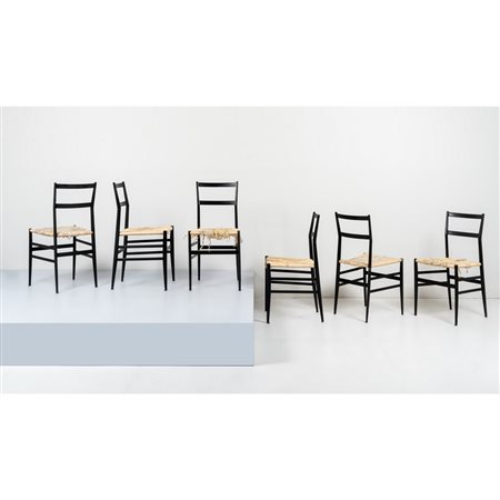 GIO PONTI, Sei sedie modello “Superleggera”