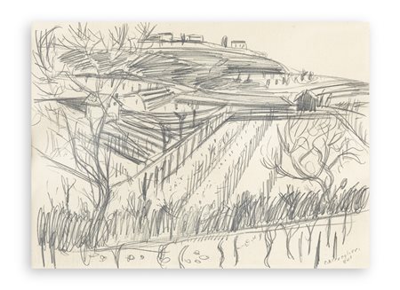 CESARE BREVEGLIERI (1902-1948) - Paesaggio collinare,1943
