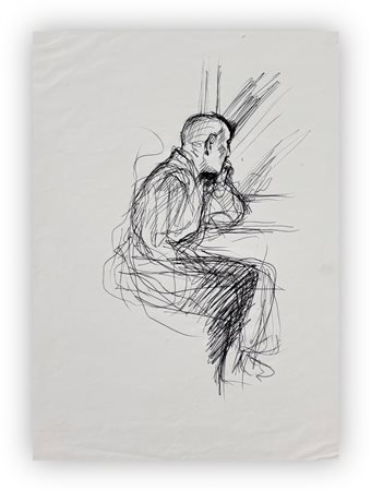 ALBERTO SUGHI (1928-2012) - Uomo in nero, 2002