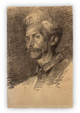 GIOVANNI GUARLOTTI (1869-1954) - Ritratto d'uomo con i baffi