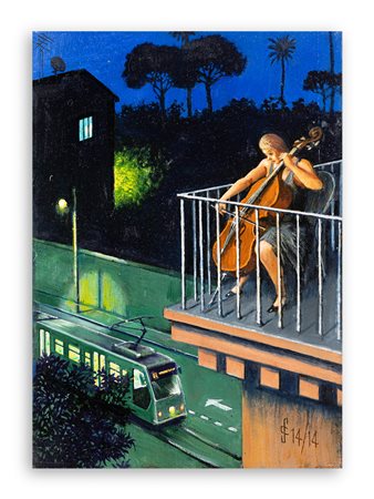 SERGIO CECCOTTI (1935) - Violoncello notturno, 2014