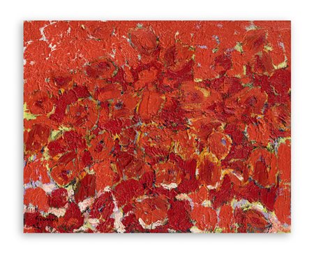 PIERO GIUNNI (1912-2000) - Papaveri nel grano, 1980