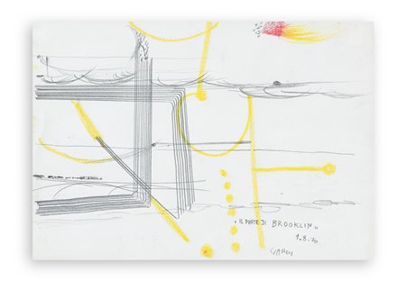 FRANCO GARELLI (1909-1973) - Il ponte di Brooklyn, 1970
