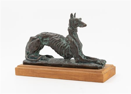 ANTONIO LIGABUE (1899-1965) - Cane levriero a riposo