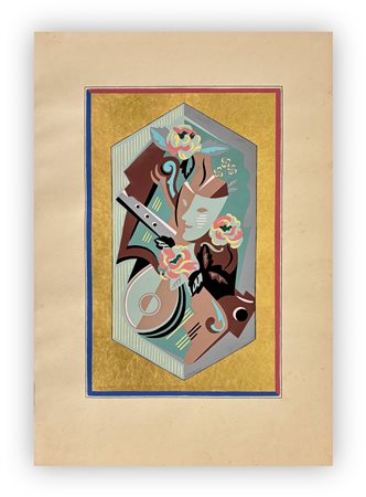 GINO SEVERINI (1883-1966) - Nature morte (Fleurs et masques), 1930