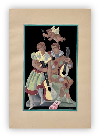 GINO SEVERINI (1883-1966) - Les amours d'Arlequin, 1930