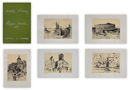 WALTER PIACESI (1929-2022) - 6 temi svolti - estratti di vie, piazze, strade, monumenti, cose e persone -  disegnati con pazienza da Walter Piacesi e descritti con diligenza da Antonia - Cristina - Devid - Francesca - Maria Cristina - Riccardo, 1979