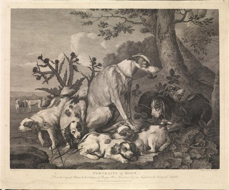 Lerpini&egrave;re, Daniel (Londra 1745 ca. &ndash; 1785) PORTRAITS OF DOGS...