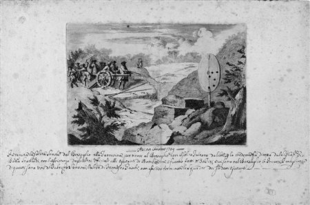 Anonimo incisore italiano del XVIII secolo SCUOLA DI BERSAGLIO ALLA...