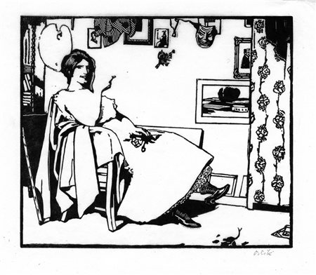Orlik, Emil (Praga 1870 &ndash; Berlino 1932) IM ATELIER. 1899 Xilografia. mm...