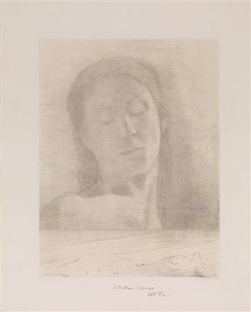 Redon, Odilon (Bordeaux 1840 &ndash; Parigi 1916) YEUX CLOS. 1890 Litografia....