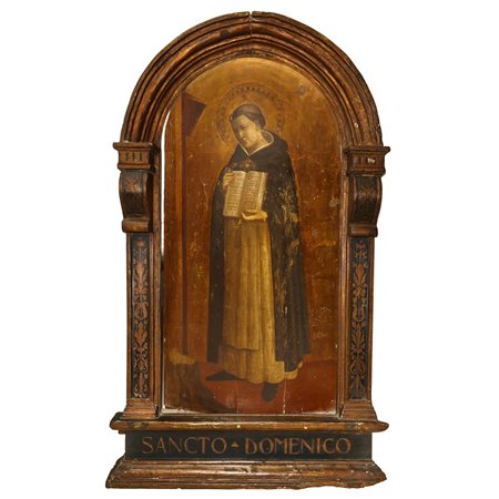 San Domenico, icona su fondo oro, 18° secolo