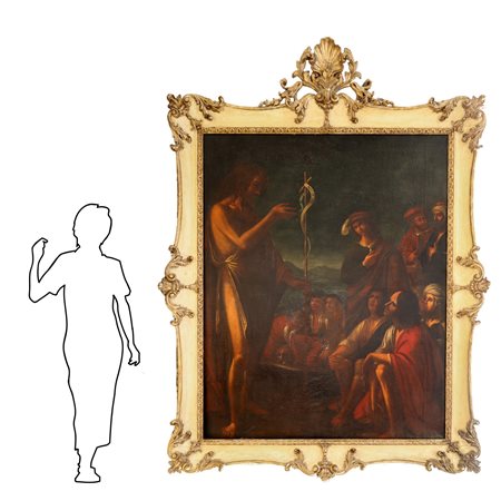 Agostino Scilla (Messina 1629 - Roma 1700)  - San Giovanni Battista che predica alle folle, 17° secolo