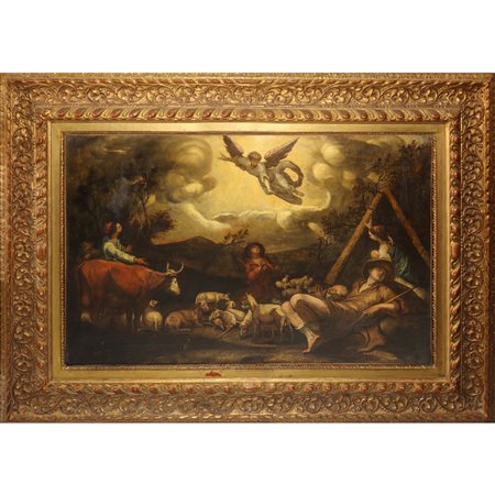 Annunciazione ai pastori la nascita di Gesù, Emilian School 17° secolo