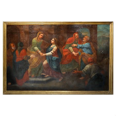 Incontro tra la Vergine Maria e Santa Elisabetta con San Giuseppe e Zaccaria, 17° secolo