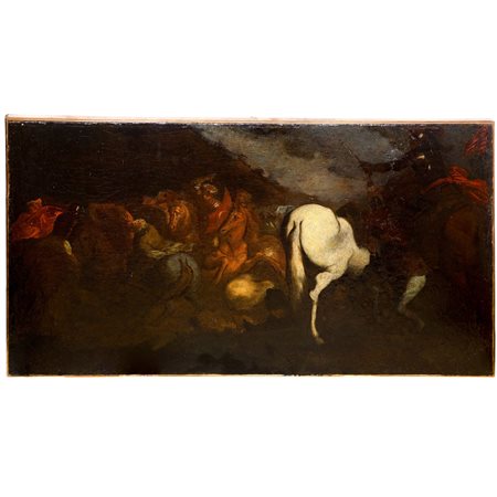 Scena di battaglia tra cavalieri, 18° secolo