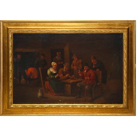 Interno con fumatori di pipa, Dutch school 17° secolo