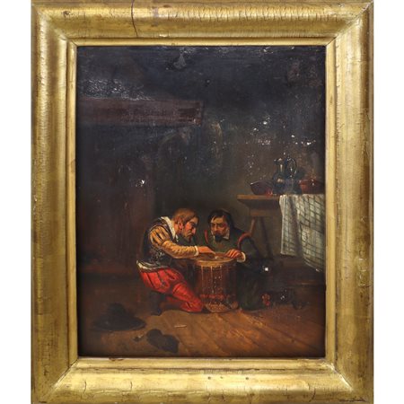 Anthonie  Victoryns (Anversa 1620 - 1656)  - Giocatori di dadi in un interno, 17° secolo