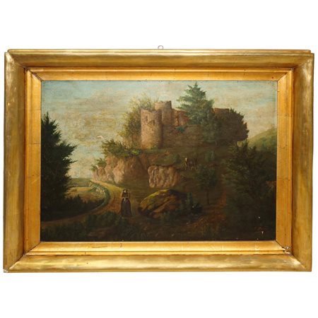 Paesaggio con castello, fine 19° secolo