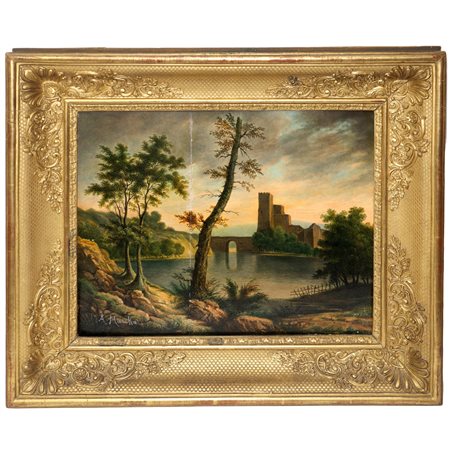 Paesaggio lacustre, 19° secolo