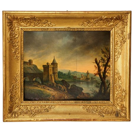 Paesaggio lacustre, 19° secolo