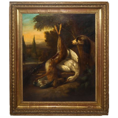 Natura morta con cacciagione, Italian school, fine 19° secolo