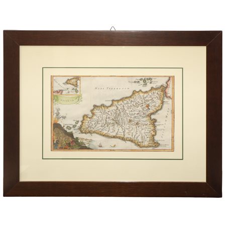 Isaac Basire (1704 - 1768)  - Sicilia, mappa, 18° secolo