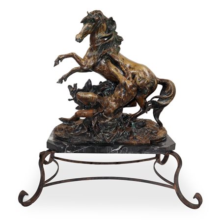 Philippe  Poitevin (1831 - 1907)  - Cavallo imbizzarrito con domatore