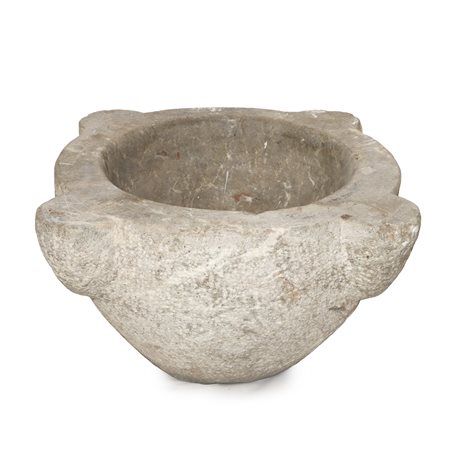 Grande mortaio in marmo bianco, 17° secolo