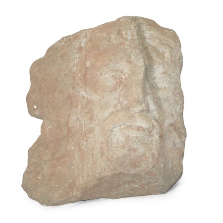 Frammento raffigurante volto virile ad altorilievo in marmo , 17° secolo