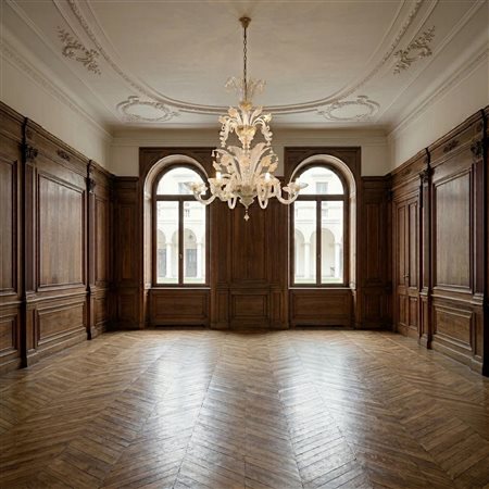 Lampadario e due appliques in vetro di Murano, 20° secolo