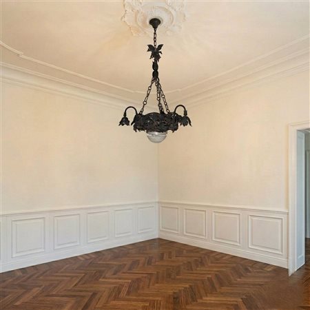 Lampadario in ferro battuto