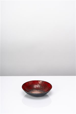 Paolo De Poli - Coppa a smalti policromi su rame , 1960 circa