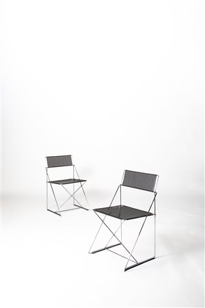 Niels Jorgen Hau - Coppia di sedie modello 'Nuova X-line', 1980 circa
