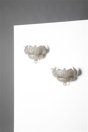 Barovier e Toso (attribuito a) - Coppia di lampade a parete, 1940 circa