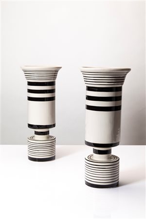 Manifattura Italiana - Coppia di vasi, 1980 circa