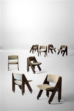 Corbetta - Set di otto sedute imbottite , 1980 circa