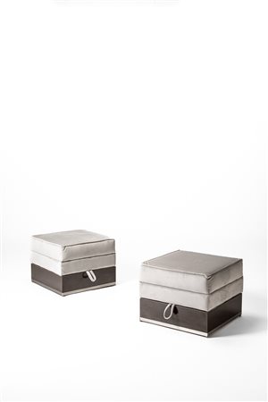 Manifattura Italiana - Coppia di pouf, 1970 circa