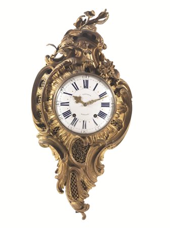 OROLOGIO CARTEL , FRANCIA, TERZO QUARTO SECOLO XVIII in bronzo cesellato e...